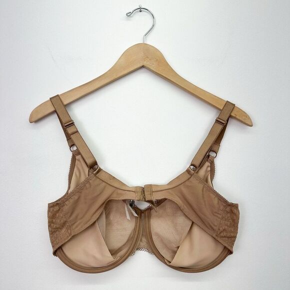 Chantelle Women’s Tan Teracotta Lace Illusion Seamless Unlined Underwire Bra - Picture 2 of 12